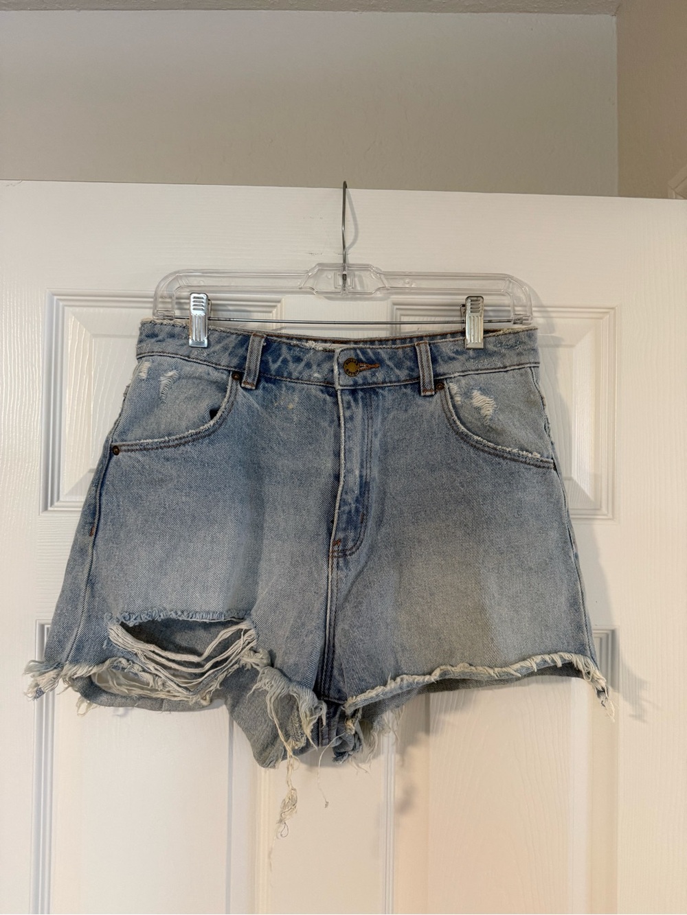 ROLLA'S Light Blue Distressed Denim Shorts